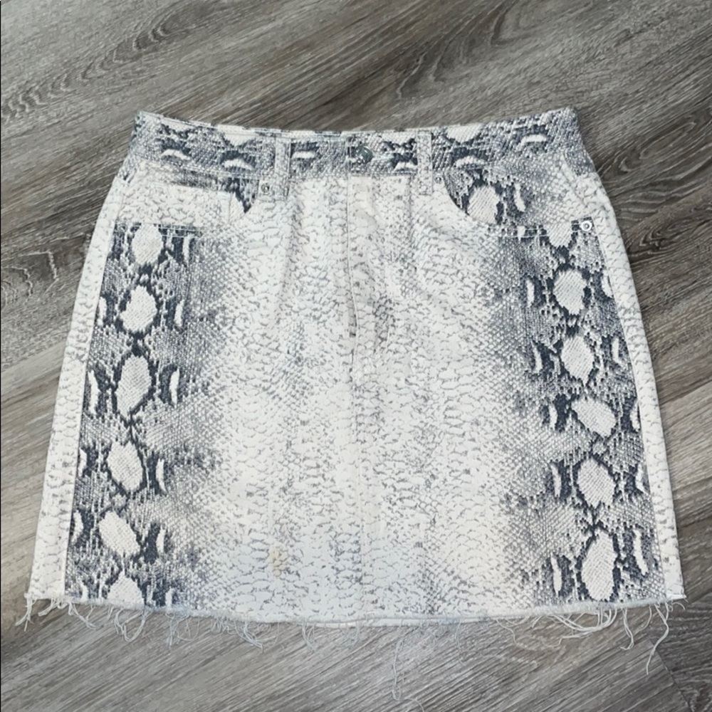 Snakeprint denim skirt, women’s US size 6